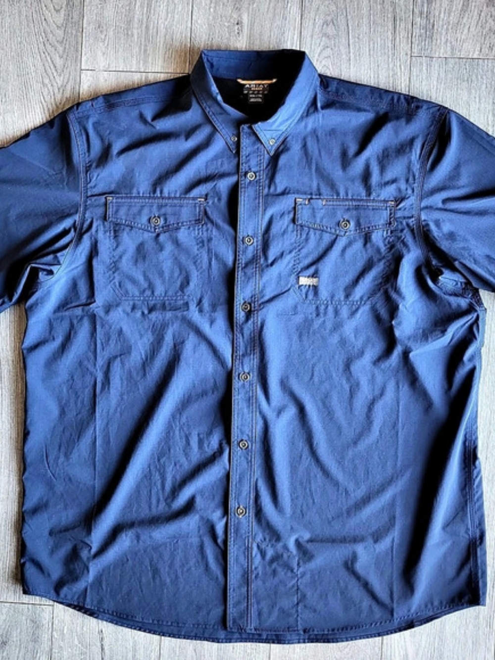 Ariat Rebar Made Tough VentTEK Men's XXL Tall Short Sleeve Work Shirt - Blue